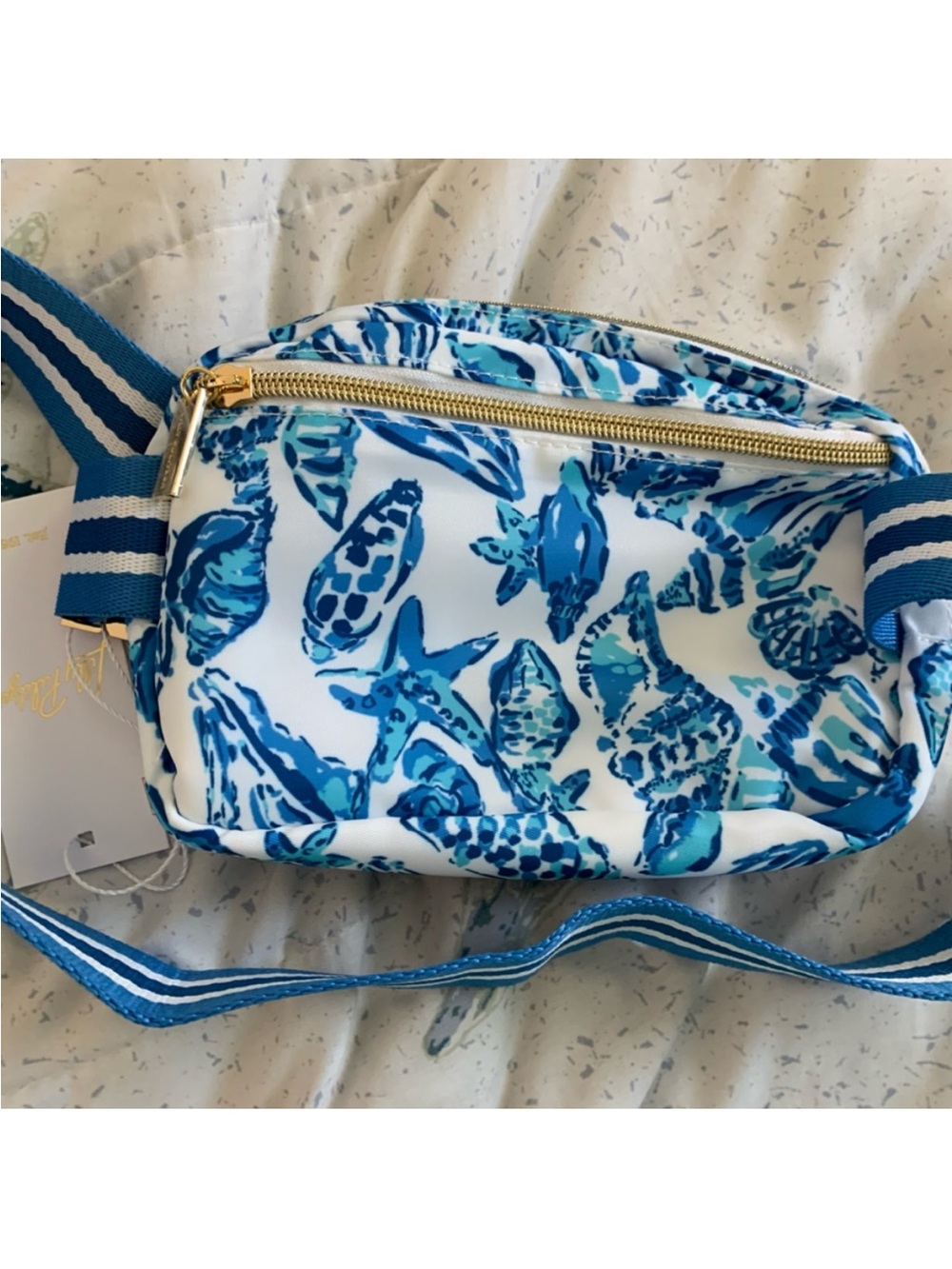 NWOT. LILLY PULITZER Jeanie Belt Bag Resort White Shell Collector - Picture 8 of 9